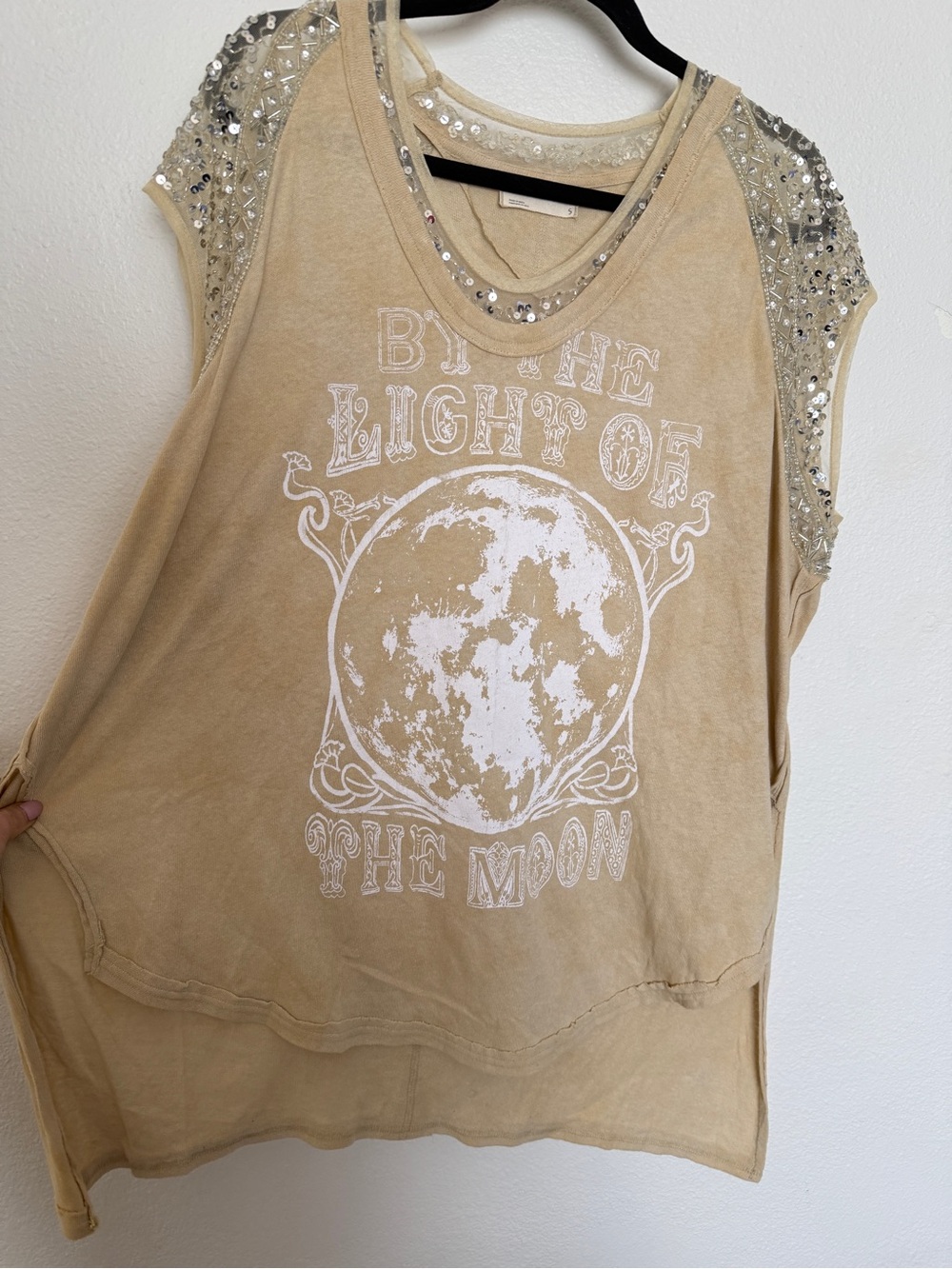 Free People By The Light Of The Moon Sequin Tank Top Boho Moon S - Picture 7 of 13